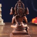 Pure Copper Panchmukhi Hanuman Meditation Idol | 5" x 3" x 2" (12.7 x 7.6 x 5.1 cm) | 700g Five-Faced Sacred Art | Cross-Legged Divine Form